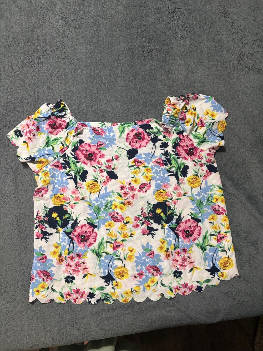 Elle White Floral Square-Neck off the shoulder Top
